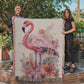 Sunwade Woven Blanket – Watercolor Flamingo in Blush Tones