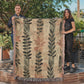 Whispering Leaves Woven Blanket – Boho Botanical Nature Throw