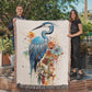 Stillrise Woven Blanket – Watercolor Blue Heron in Reflection