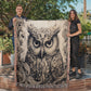 Mystical Owl Woven Blanket – Boho Wildlife Tapestry Throw | Intricate Nature-Inspired Decor