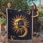 Embossed Sun & Moon Blanket – Celestial Woven Throw | Cosmic Boho Decor by Lace & Grit