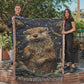 Boho River Otter Blanket – Beaded Look Textile Art in Deep Earth Tones | Boho Nature Lover Gift