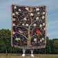 Blossom & Birds | Botanical Cardinal Woven Blanket for Cozy Boho Spaces