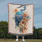 Stillrise Woven Blanket – Watercolor Blue Heron in Reflection