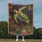 Beaded Look Sea Turtle Blanket – Ocean-Inspired Woven Throw | Coastal Boho Decor by Lace & Grit