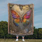 Embossed Butterfly Blanket – Iridescent Woven Throw | Symbolic Boho Decor by Lace & Grit