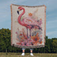 Sunwade Woven Blanket – Watercolor Flamingo in Blush Tones