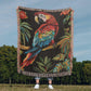 Tropical Parrot Heirloom Woven Blanket – Bold Boho Jungle Vibes