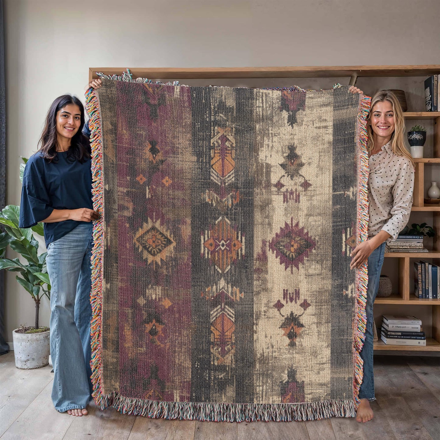 Shadow Mesa Woven Blanket – Tribal Southwest Boho Throw