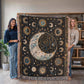 Beaded Look Moon & Stars Blanket – Celestial Woven Throw | Cosmic Boho Decor by Lace & Grit