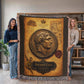 Ancient Coin Woven Throw Blanket | Cabinet of Curiosities Decor | Cotton Tapestry | Archaeology History Gift