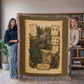 Otter Woven Throw Blanket | Woodland Animal Decor | Cotton Tapestry Throw | Naturalist Journal Gift