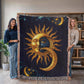 Embossed Sun & Moon Blanket – Celestial Woven Throw | Cosmic Boho Decor by Lace & Grit