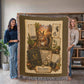 Squirrel Woven Throw Blanket | Woodland Animal Decor | Cotton Tapestry Throw | Naturalist Journal Gift