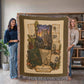 Great Horned Owl Woven Throw Blanket | Woodland Animal Decor | Cotton Tapestry Throw | Naturalist Journal Gift