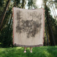Silent Prowl Woven Blanket – Watercolor Tiger in Mist