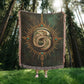 Beaded Look Serpent Seal Blanket – Woven Mystical Snake Emblem Throw | Fantasy Decor by Lace & Grit