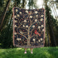 Blossom & Birds | Botanical Cardinal Woven Blanket for Cozy Boho Spaces
