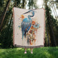 Stillrise Woven Blanket – Watercolor Blue Heron in Reflection