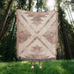 Desert Bloom Woven Blanket – Faded Blush Tribal Boho Throw