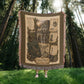 Gray Wolf Woven Throw Blanket | Woodland Animal Decor | Cotton Tapestry Throw | Naturalist Journal Gift