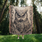 Mystical Owl Woven Blanket – Boho Wildlife Tapestry Throw | Intricate Nature-Inspired Decor