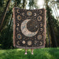 Beaded Look Moon & Stars Blanket – Celestial Woven Throw | Cosmic Boho Decor by Lace & Grit