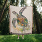 Coralwake Woven Blanket – Watercolor Sea Turtle in Motion