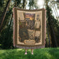 Raccoon Woven Throw Blanket | Woodland Animal Decor | Cotton Tapestry Throw | Naturalist Journal Gift
