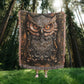 Emberwatch Owl Blanket – Woven Mystical Guardian Emblem | Fantasy Artifact Decor by Lace & Grit