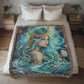 Beaded Look Amphitrite Blanket – Woven Sea Goddess Throw | Ocean Mythology Decor by Lace & Grit