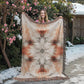 Red Earth Ritual Woven Blanket – Mystical Boho Sunburst Throw