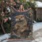 Boho River Otter Blanket – Beaded Look Textile Art in Deep Earth Tones | Boho Nature Lover Gift
