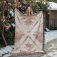 Desert Bloom Woven Blanket – Faded Blush Tribal Boho Throw