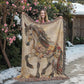 Beaded Spirit Horse Woven Blanket – Boho Western Home Decor