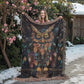 Boho Owl Woven Blanket – Beaded Look Design with Celestial Forest Accents
