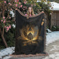 Embossed Lotus Blanket – Golden Woven Throw | Spiritual Boho Decor by Lace & Grit
