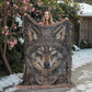 Boho Tribal Wolf Woven Blanket – Tribal Head Design in Earthy Tones | Mystical Boho Lodge Decor