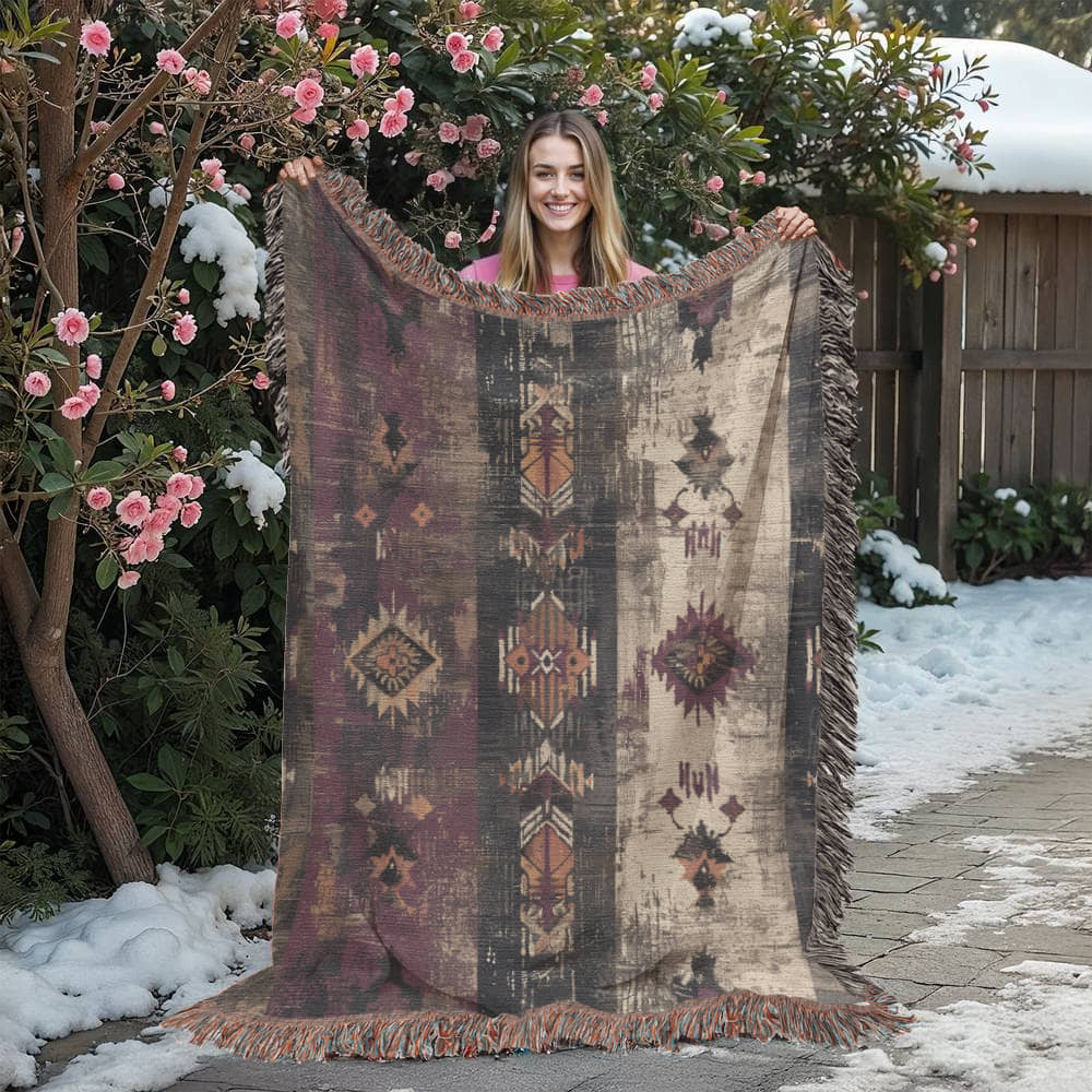 Shadow Mesa Woven Blanket – Tribal Southwest Boho Throw