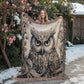 Woven heirloom blanket with colorful boho design