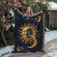 Embossed Sun & Moon Blanket – Celestial Woven Throw | Cosmic Boho Decor by Lace & Grit