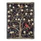 Blossom & Birds | Botanical Cardinal Woven Blanket for Cozy Boho Spaces