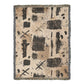 Nomad Script Woven Blanket – Primitive Abstract Boho Throw