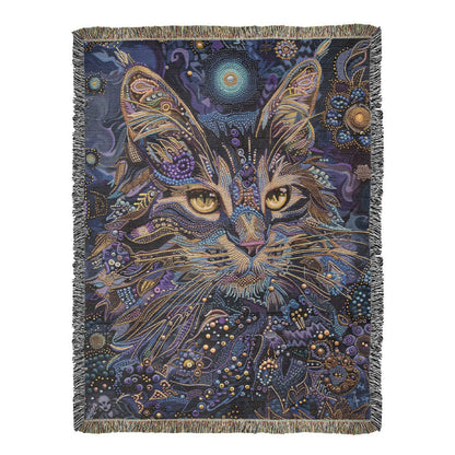 Celestial Cat – Woven Throw Blanket