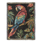 Tropical Parrot Heirloom Woven Blanket – Bold Boho Jungle Vibes