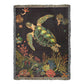 Beaded Look Sea Turtle Blanket – Ocean-Inspired Woven Throw | Coastal Boho Decor by Lace & Grit