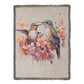 Skykiss Woven Blanket – Watercolor Hummingbirds in Bloom