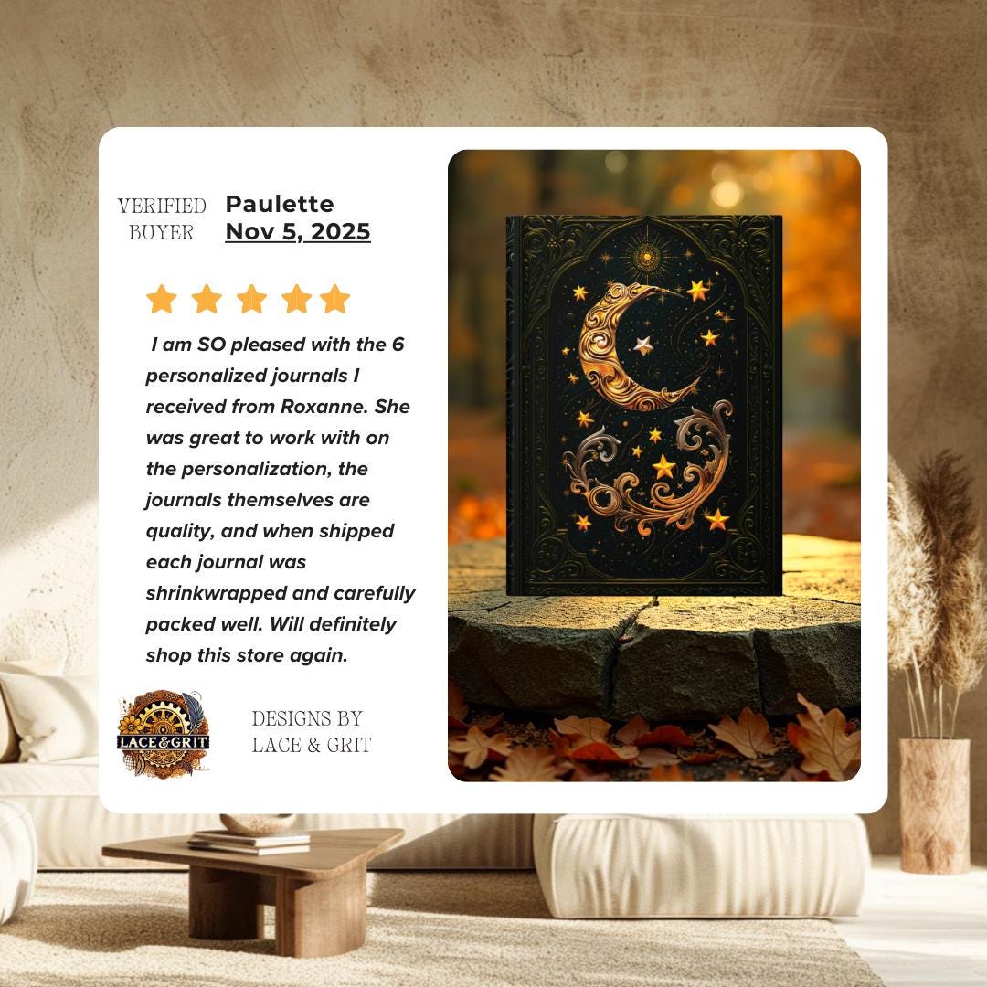 Celestial Moon & Stars – Hardcover Journal