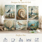 American Avocet Coastal Art Glass Board, Coastal Kitchen Decor, Charcuterie & Serving Tray