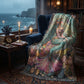 Beaded Look Mermaid Woven Blanket | Coastal Cottage Vintage Fantasy Decor
